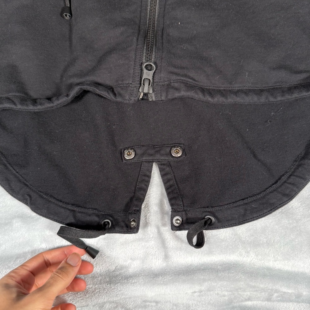 Blanc Noir Yolo Anorak Coat Jacket Womens S Oversized Long Fit Stretch Black - Picture 2 of 11